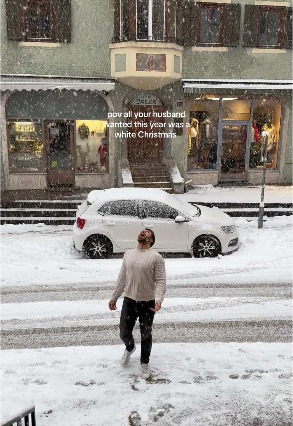 Merry Christmas from us honeymooners ♥️  #whitechristmas #honeymoon #fyp 