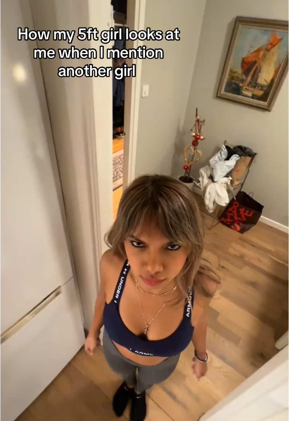 And she asks me to take her seriously #scarylook #angrygirl #temper #latina #tantrum #shortgirlproblems 