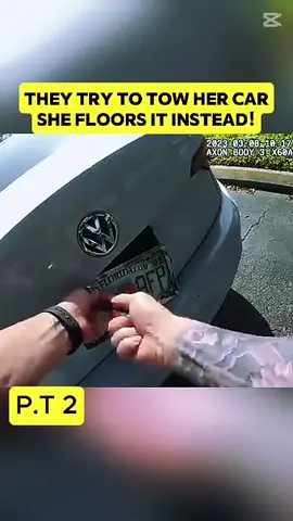 They Try to Tow Her Car... She Floors It Instead! #cops #copsoftiktok #copsontiktok #police #policeofficer #policeoftiktok #bodycam #crime #truecrimetik