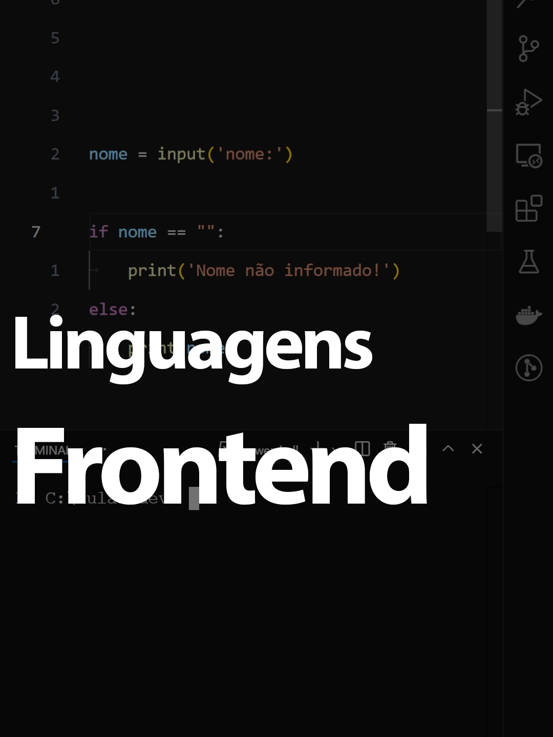 Principais linguagens para Frontend! #programming #python #rocketseat #frontend #dev #devlife #programação