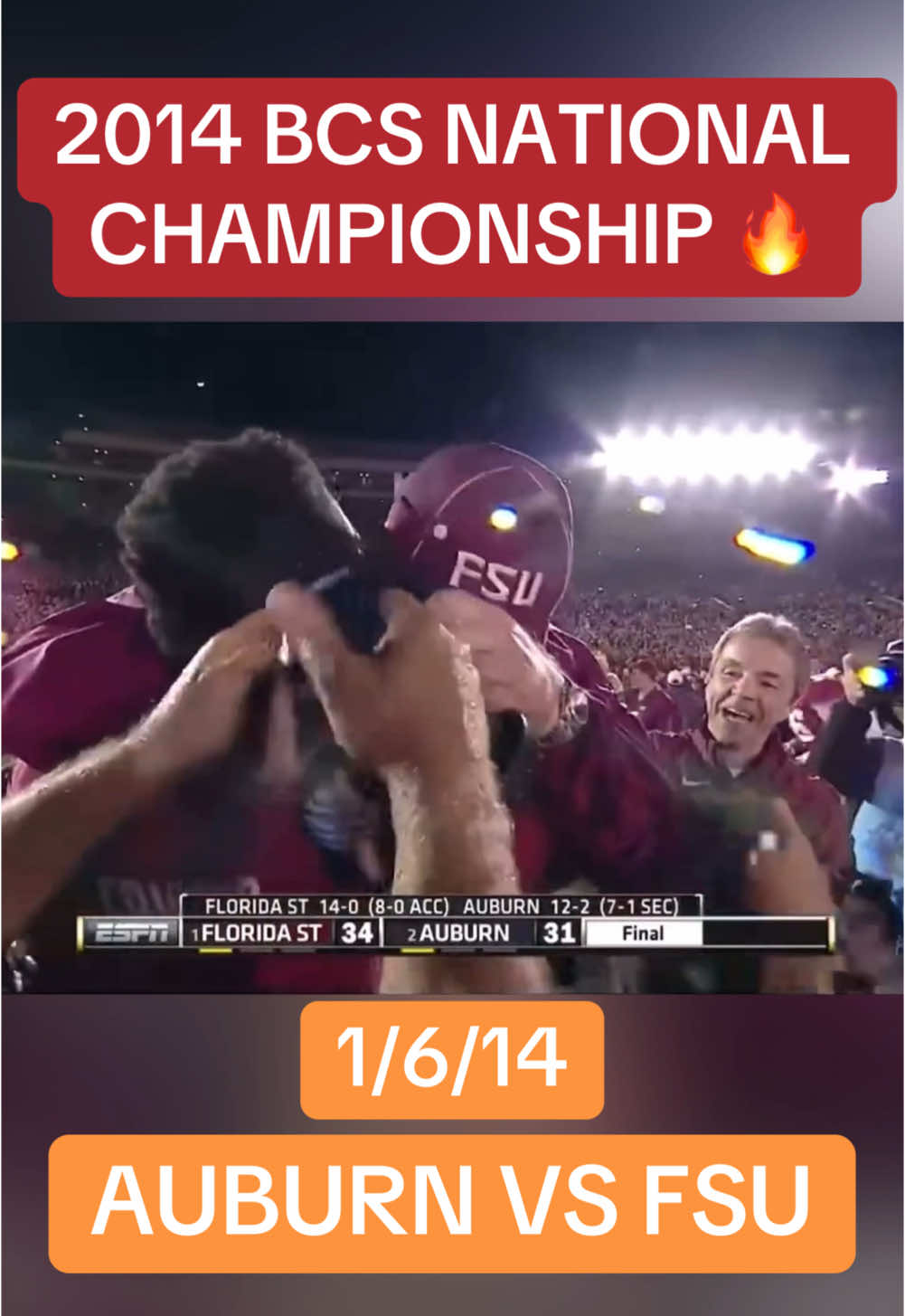 The Final BCS National Championship Game 🔥 #CollegeFootball #football #nfl #ncaa #cfb #cfp #rosebowl #sugarbowl #nationalchampionship #bcs #fbs #nil #floridastate #auburn #jameiswinston 