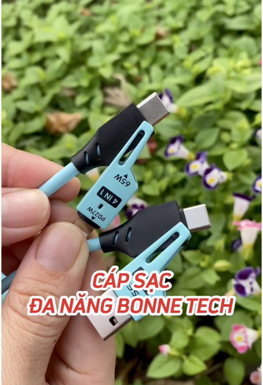 Cáp Sạc Lò Xo Đa Năng Bonne Tech #capsac #bonnetech #capsac4in1 #dientu #saleluongve #viral #shoputni 