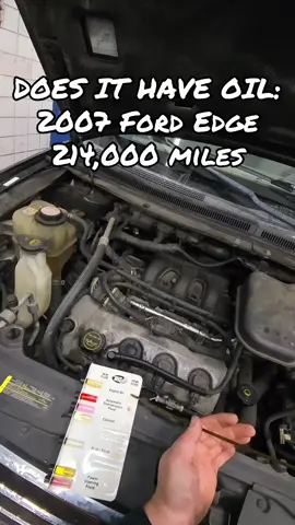 Does it have oil: Today’s contestant is a well loved 2007 Ford Edge with 214,000 on it. #ford #mechanic #oilchange #cars