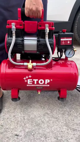 Máy nén khí không dầu Etop bình 12L áp lực hơi 8kg #maynenkhikhongdau #maynenkhi #maynenkhigiare #maynenkhi12lit 