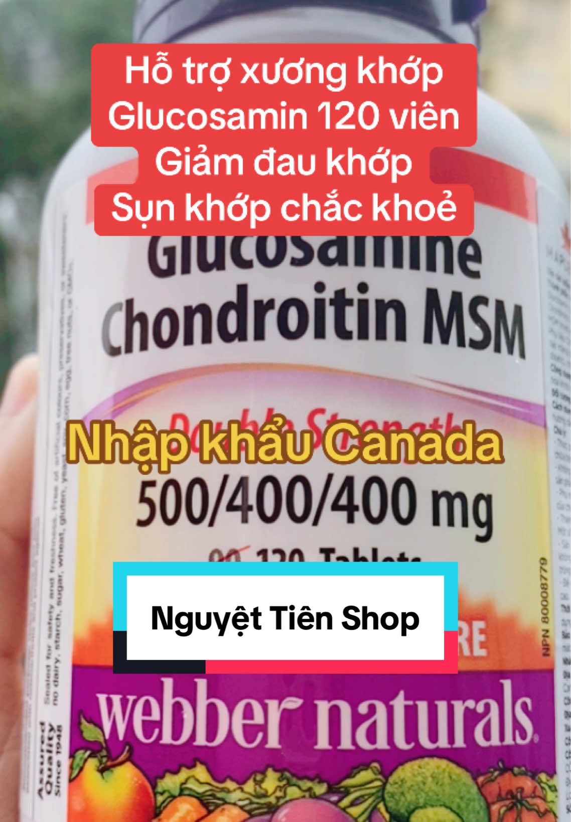 Hỗ trợ sụn khớp chắc khoẻ thì không thể bỏ qua Glucosamin Webber Naturals nhập khẩu Canada được nha cả nhà