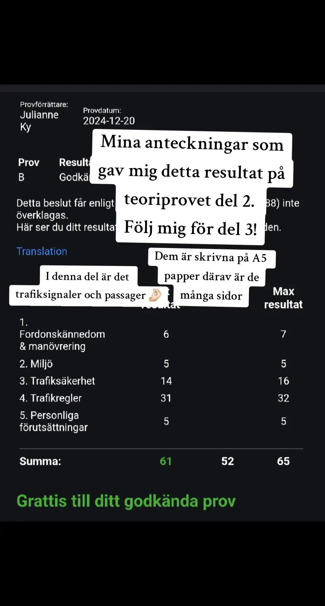 Här är del 2 av mina anteckningar jag skrivit baserat på körkortsboken. Mina anteckningar gav mig 61 poäng på första försöket. Följ mig för att inte missa del 3, Eventuellt så kommer nästa del enbart läggas ut för mina följare som interagerar med mina övriga inlägg🫶🏻 Jag hoppas ni kan läsa min handstil. Dessa är skriva mitt i natten så stavfel, konstiga meningar och fula ritningar förekommer så ni vet Det är många bilder pga att det är skrivet på A5 papper. Men om ni läser känns det inte lika mycket. #körkort #körkortsteori #körkortsfrågor  #körkortsfrågor #körkortsapp #körkortsregler  #teoriprov #teoriprovet #bkörkort #teori 
