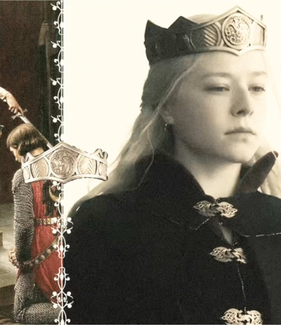 𝙷𝚎𝚛 𝚌𝚘𝚞𝚛𝚊𝚐𝚎 𝚠𝚊𝚜 𝚑𝚎𝚛 𝚌𝚛𝚘𝚠𝚗 𝚊𝚗𝚍 𝚜𝚑𝚎 𝚠𝚘𝚛𝚎 𝚒𝚝 𝚕𝚒𝚔𝚎 𝚊 𝚀𝚞𝚎𝚎𝚗. ♛  #rhaenyratargaryen #rhaenyratargaryenedit #hotd #houseofthedragon #rhaenyra #quennrhaenyra #asoiaf #asoiaftiktok #crown #housetargaryen #goldenbrown #fyp #foru 