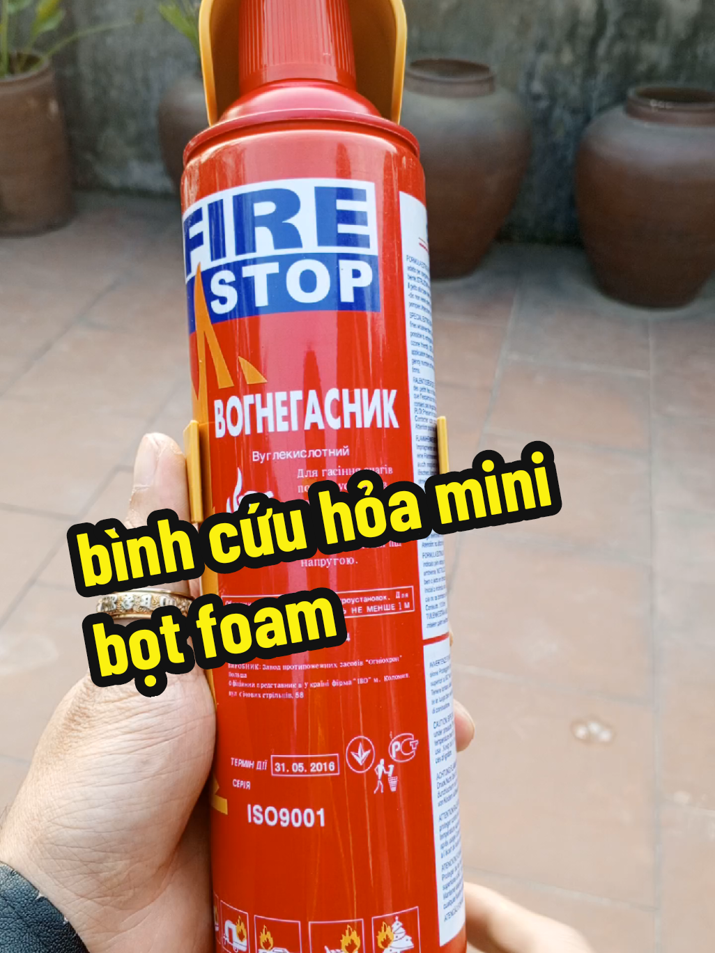 Bình cứu hỏa mini bọt foam chuyện dùng trên ôtô #ongchudungthat 