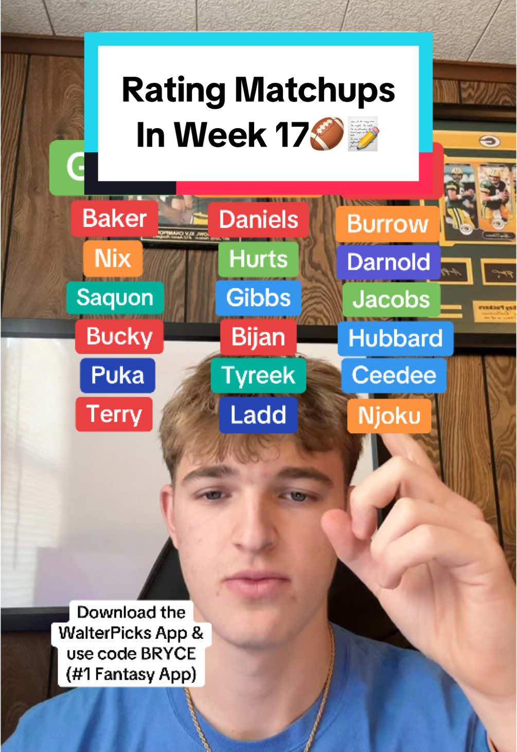 Rating Matchups in Week 17🏈📝 #nflcontent #fantasyfootball #fantasycontent #fantasyplayoffs #titanswalterpicks