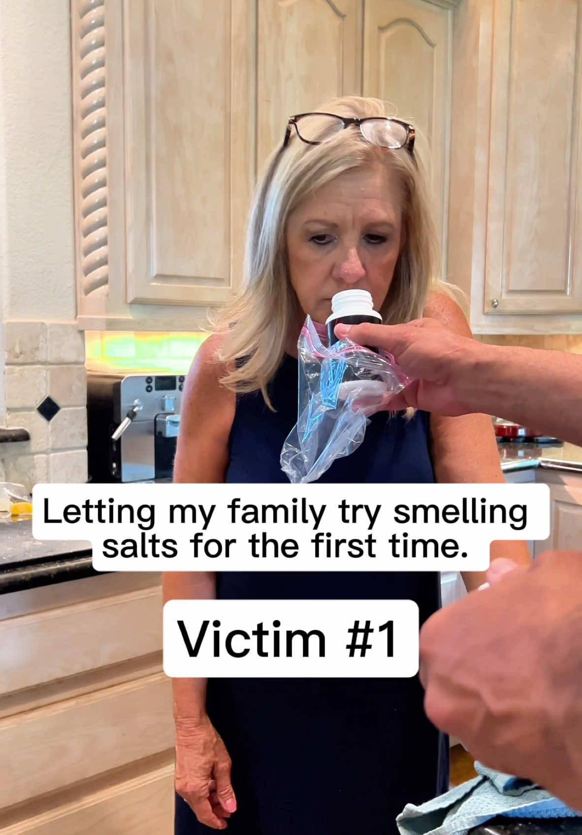 Letting my family try smelling salts for the first time. 😂😂