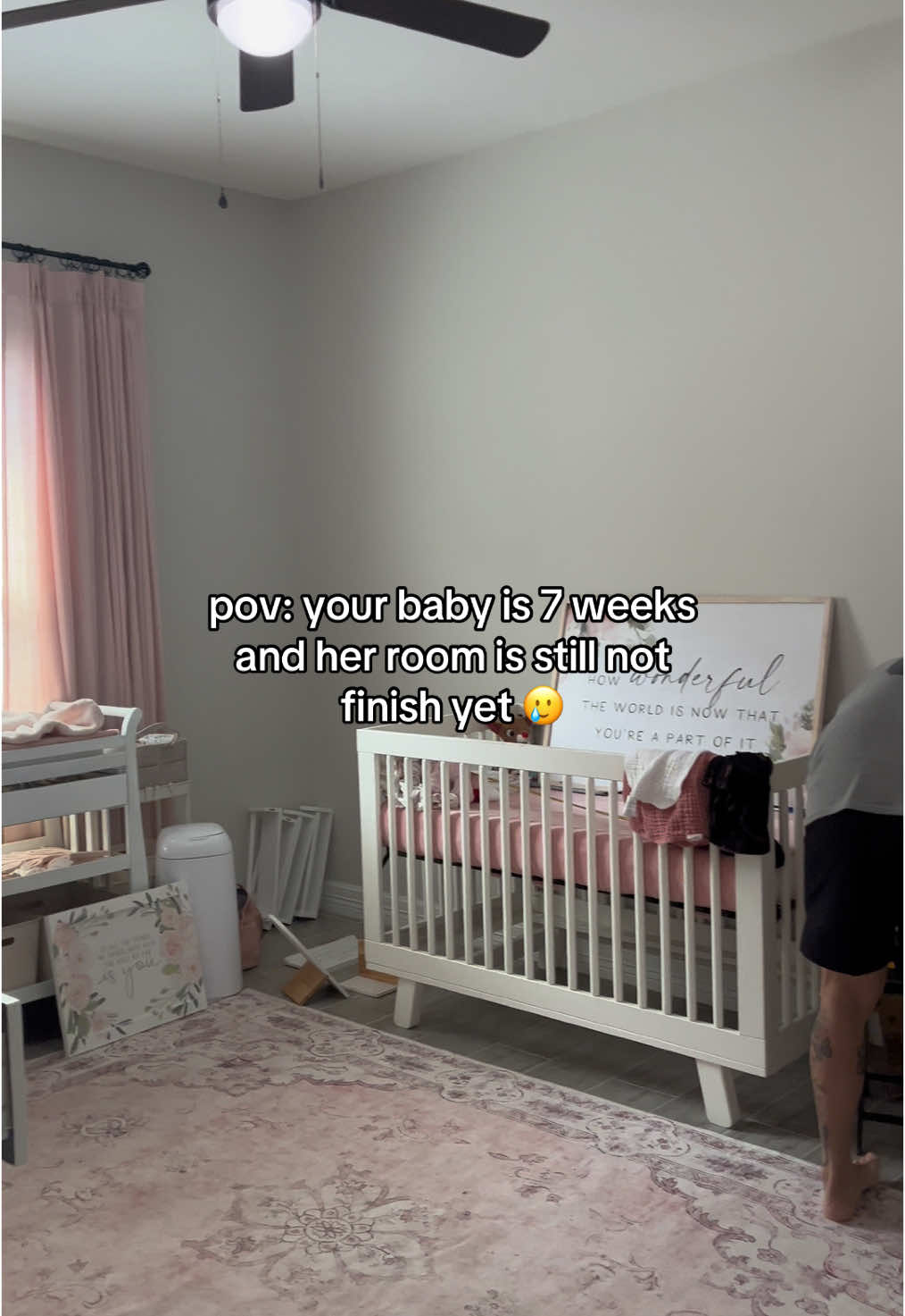 At least she’s fed and taken care of 😅 #nursery #nurserydecor #babyroom 