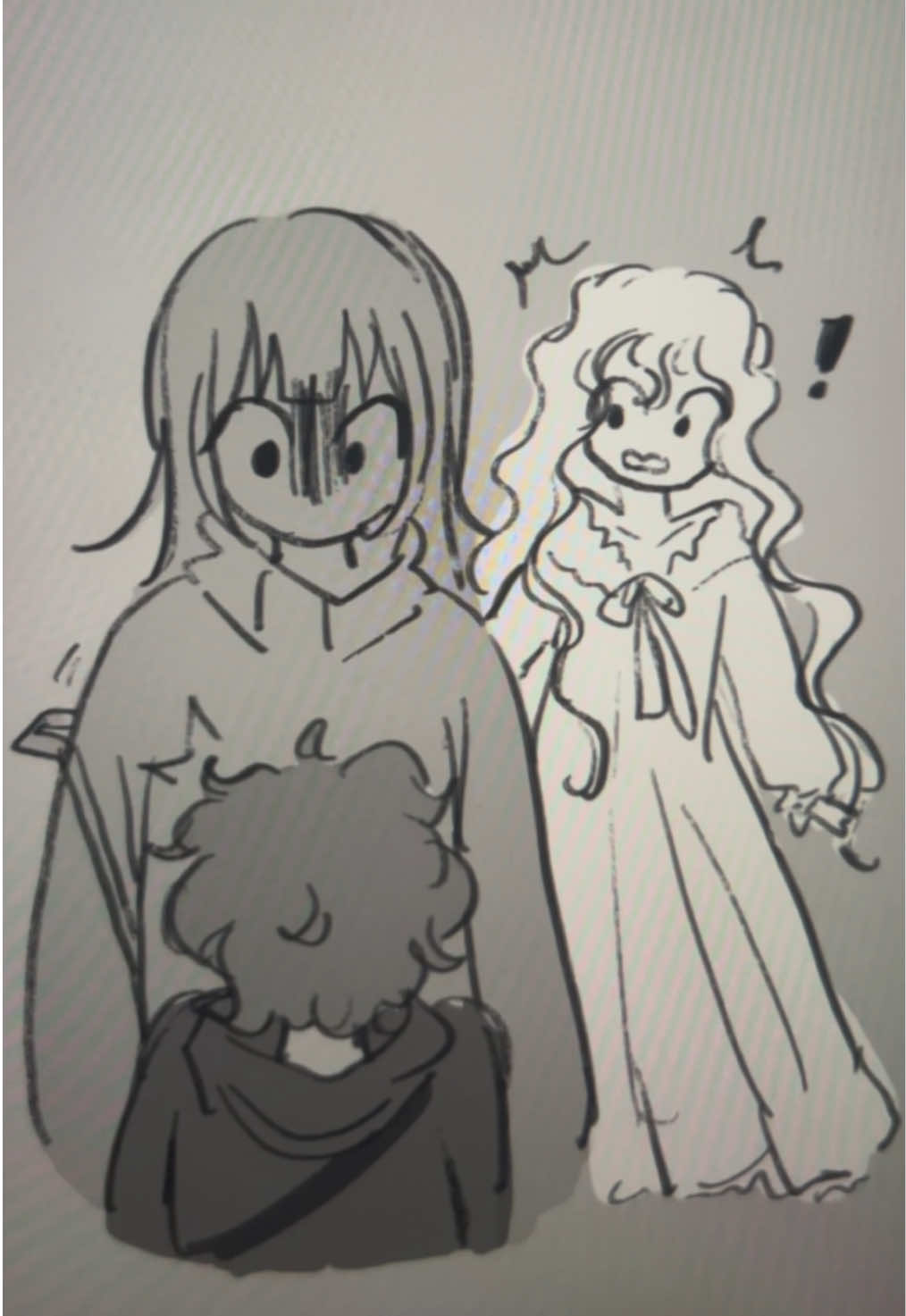 jk she won’t beat the little guy, I swear. #art #fyp #gl #wlw #oc #digitalart #sketch 