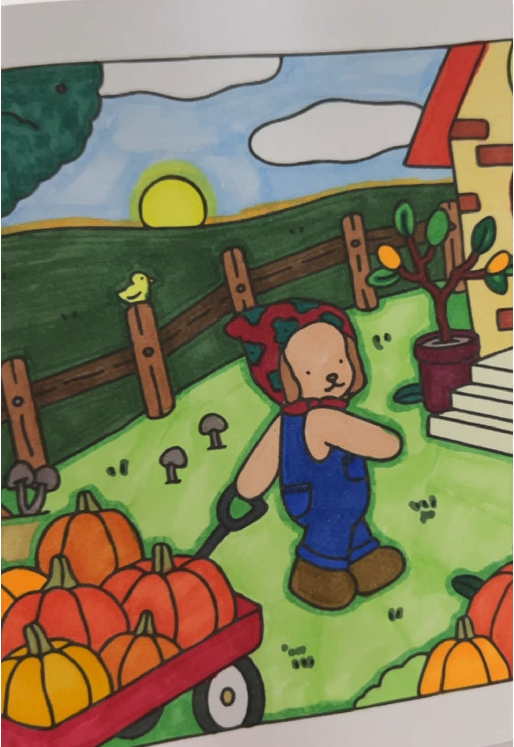 A cachorrinha e suas abóboras 🎃 🧡.                                               #touch #painting #bobbiegoods #pictureinpicture #matogrossodosul #coloring 