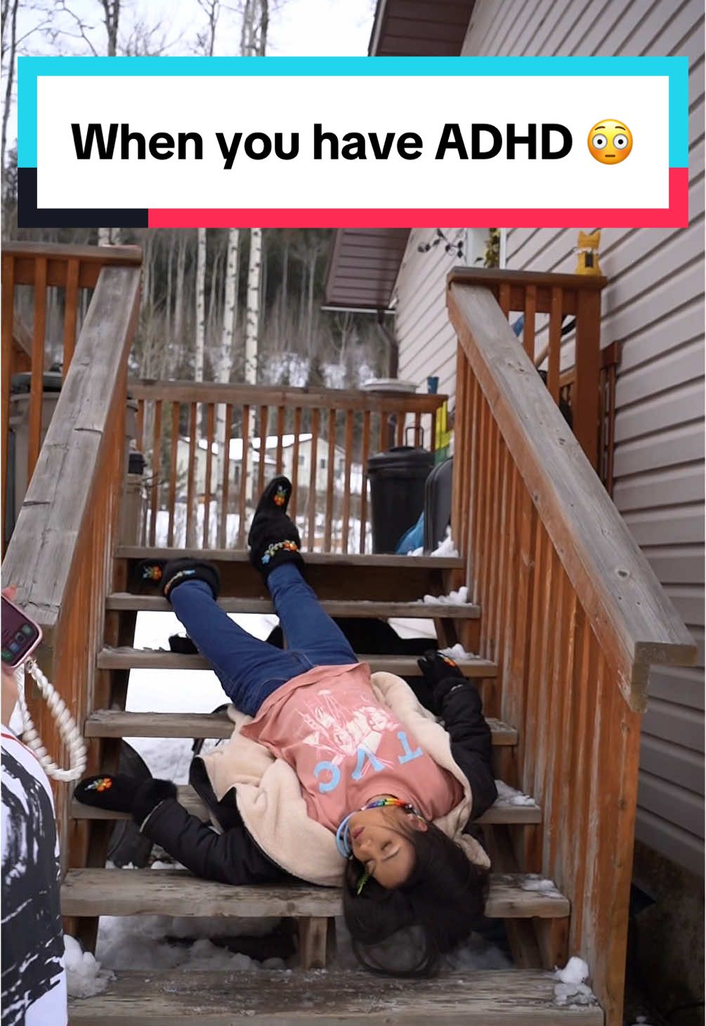 WHO ELSE CAN RELATE⁉️🫣 . . . . Sister: @Shannon Baker  T-Shirts: @thundervoiceco  Mukluks: @Manitobah  Earrings: @Copper Canoe  #nativetiktok #adhd #adhdtiktok #IndigenousTikTok #native 