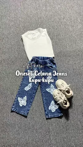 Oneset celana jeans kupu-kupu @Central Mini  #endorsement #affiliate #lagiviral #jjviral #capcut 