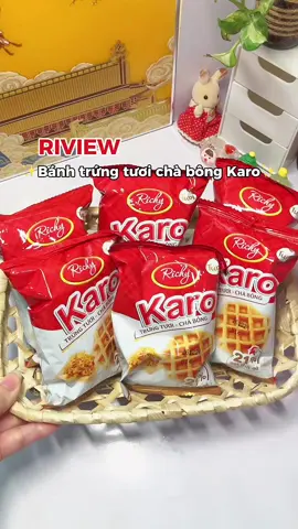 Riview bánh trứng tươi chà bông Karo #unboxcunghip #karo #banhkaro #banhkarochabong #banhansang #anvat #xuhuongtiktok 