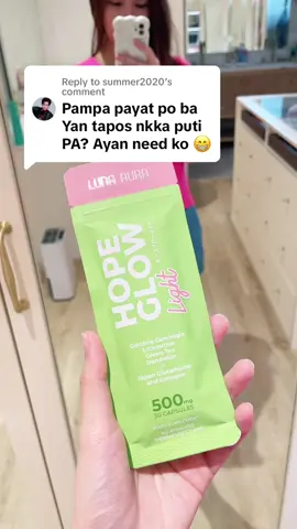 Replying to @summer2020 Confidence unlocked! Thanks, Hope Glow Light 💚 #lunaauraph #hopeglow #hopeglowlight #greentea #dandelion #lcarnitine #garciniacambogia #glutacollagen #hopeglowpovseries 