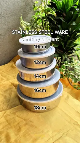 STAINLESS STEEL WARE protect fresh box. high wuality 5in1 na super useful to lagayan ng mga left over food  and many more. Click yellow basket na#velzx #protectfreshbox5pieces #fypシ゚viral #boost #foryoupage 