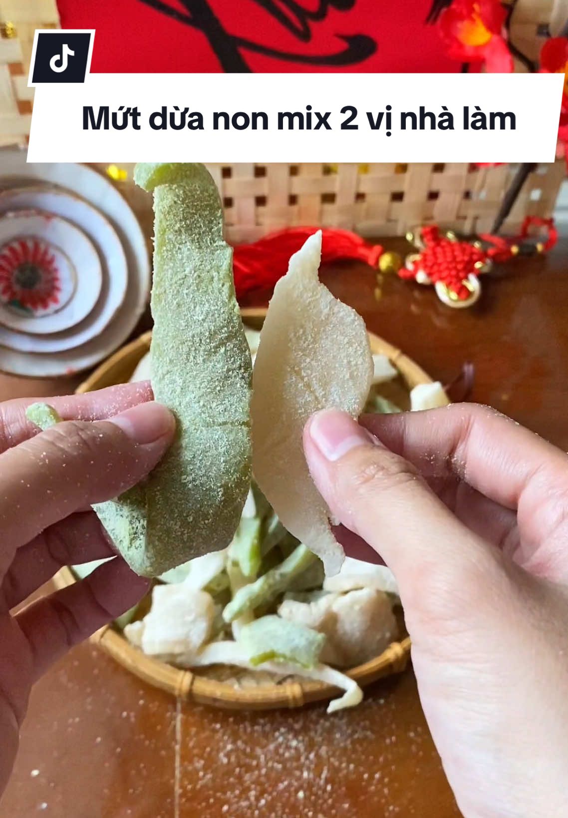 Mứt dừa non mix 2 vị chuẩn vị nhà làm, dẻo dẻo ngọt vừa phải #mứt #mứttết #mutduanon #anvat #anvattuoitho #review #food #tet #tet2025 
