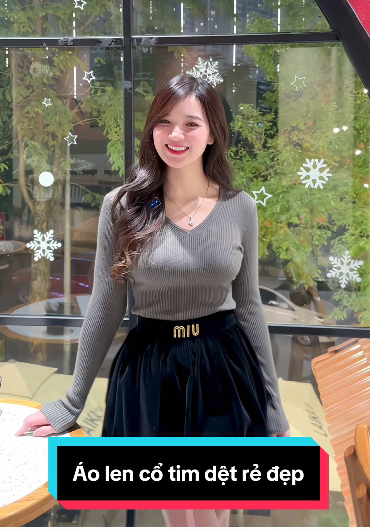 Áo len cổ tim dệt rẻ đẹp #xuhuong #aolen #cov #aolennu 