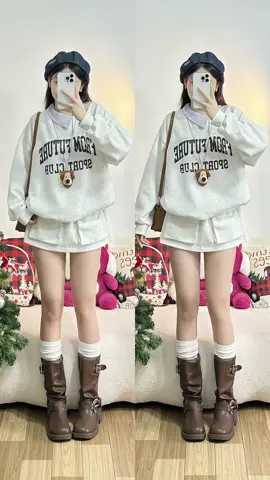 Set váy+Sweater có tách lẻ nè☃️ #bycamcam #setxinh #setthudong #thoitrang #setdothudong #review #xuhuong #tiktokviral #setsweaterkemvay #muataitiktok 