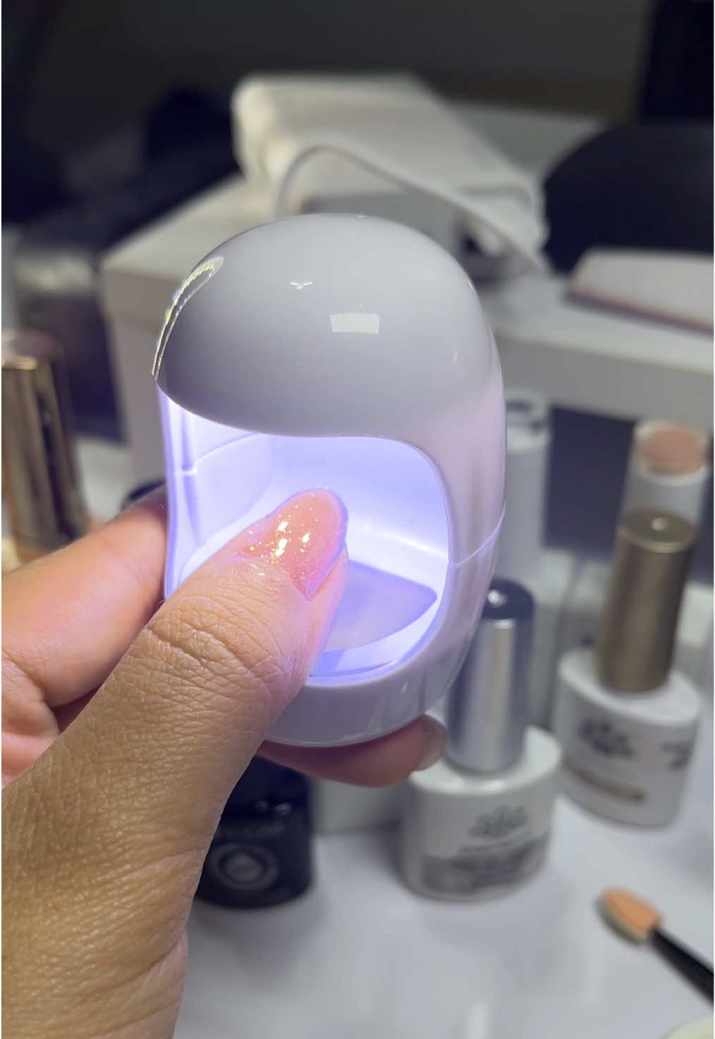 mini uv lamp best for curing one finger super dali lang nito mka cure #fyp #nailtech #gelpolishtutorial #gelpolish #nails 