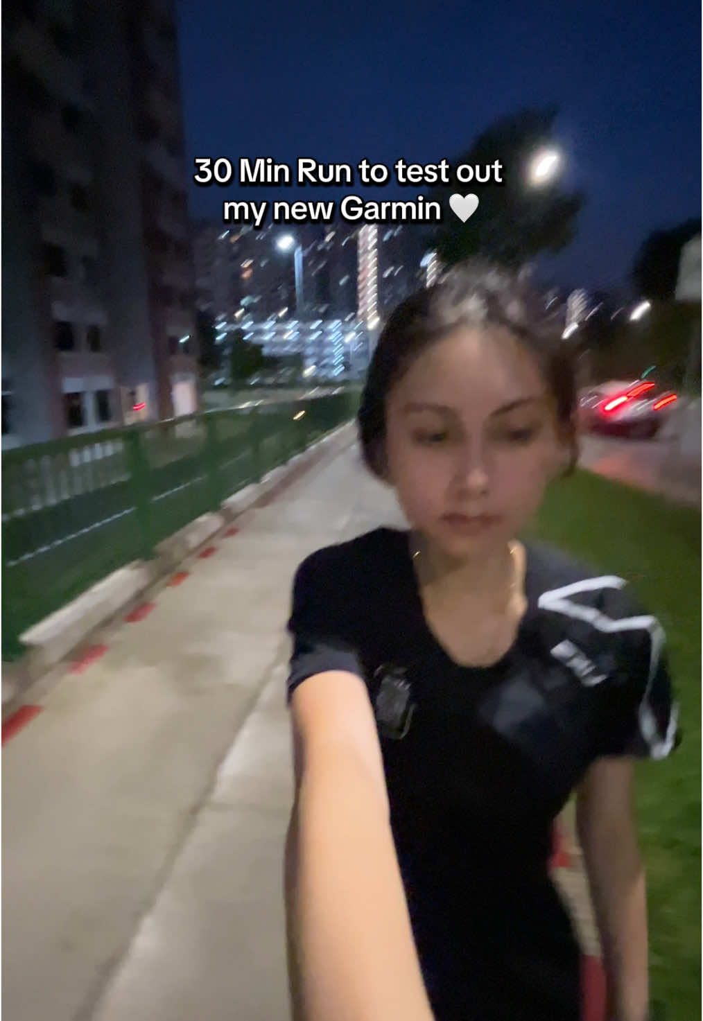 First run with my Garmin watch! Seems like my heart rate is really high and it shot up to 205bpm 😭 #Running 