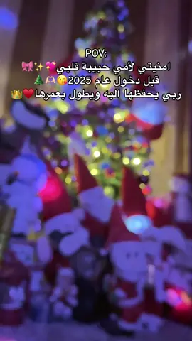 امنيتي لأمي حبيبة قلبي💖✨🎀 قبل دخول عام 2025😘🫶🏻🌲 ربي يحفظها اليه ويطول بعمرها♥️👑 #تصويري #امي #كل_عام_وانتم_بخير❤ #راس_السنه #2025 #اجيت_اعيد_عليج_ابوس_راسچ_واديج💓 #اللهم_صل_على_محمد_وآل_محمد #شهر_رجب #مالي_خلق_احط_هاشتاقات #اكسبلور #اكسبلورexplore #اكسبلوررررررر 