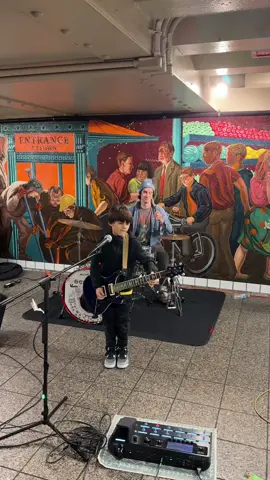 THE ONLY BAY performing at 42nd Street Times Square Subway Station yesterday 