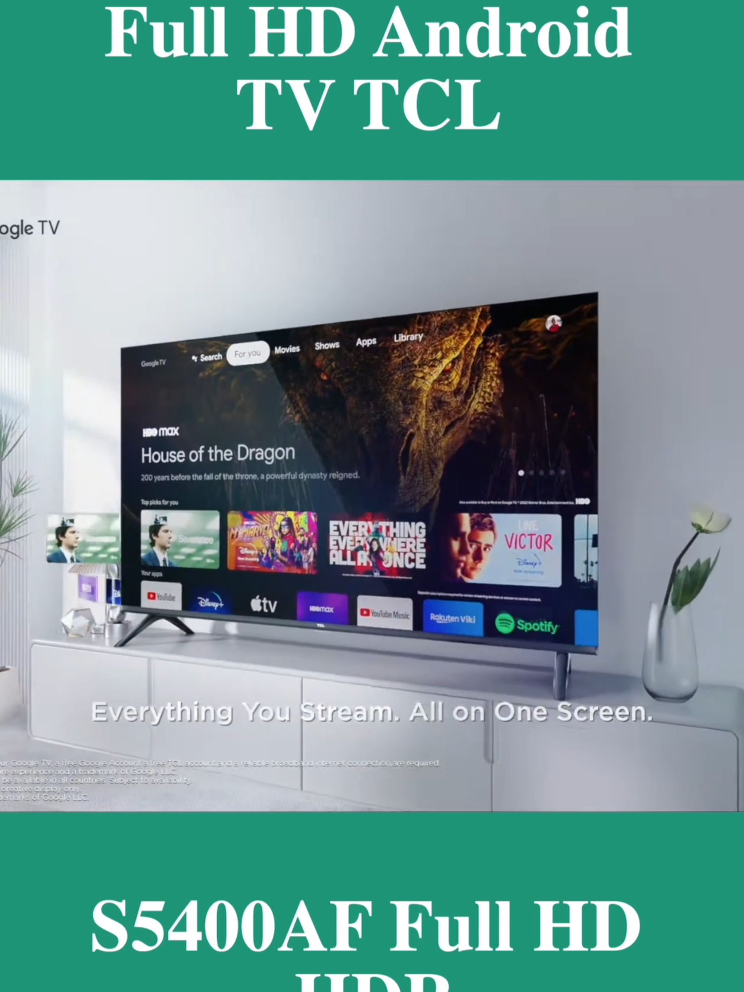 Smart TV LED 32'' S5400AF Full HD Android TV TCL Link: https://bit.ly/tvled32tcl A Smart TV LED 32'' S5400AF Full HD Android TV TCL é a opção perfeita para quem busca qualidade de imagem e praticidade em um modelo compacto. Com resolução Full HD, ela entrega imagens nítidas e vibrantes, ideais para todos os tipos de conteúdo, seja para assistir a filmes, séries ou jogar. A tecnologia HDR aprimora o contraste e o brilho, revelando detalhes escondidos nas cenas mais escuras ou mais iluminadas, enquanto as cores ganham mais vivacidade.