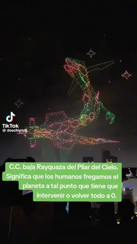 Libranos de todos mal...  Arceus! 🙏🙌 Creditos a usuario: douchiptcg https://www.timeout.com/tokyo/news/watch-hokkaido-hosted-japans-biggest-drone-show-featuring-pokemon-080322 #Pokemon #Rayquaza #DroneShow #Japon #Hokkaido #2022