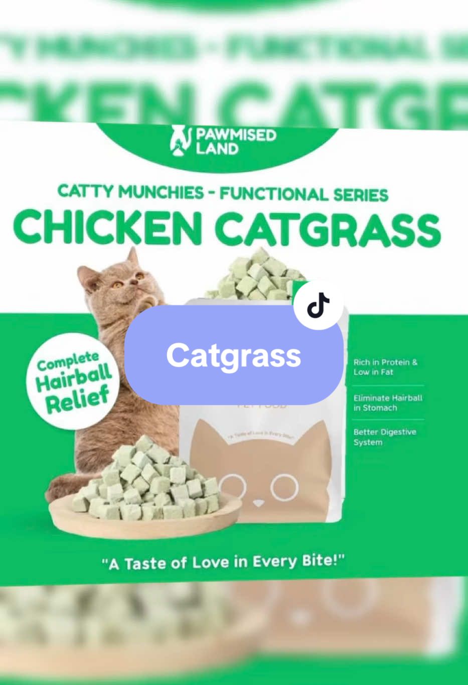 #CapCut PawmisedLand Catty Munchies - Chicken Catgrass - Functional Series - Freeze Dried 125g Pet Food Cat Food Makanan Kucing#fyp #fyppppppppppppppppppppppp #kucing#cat#catgrass#petfood#dried