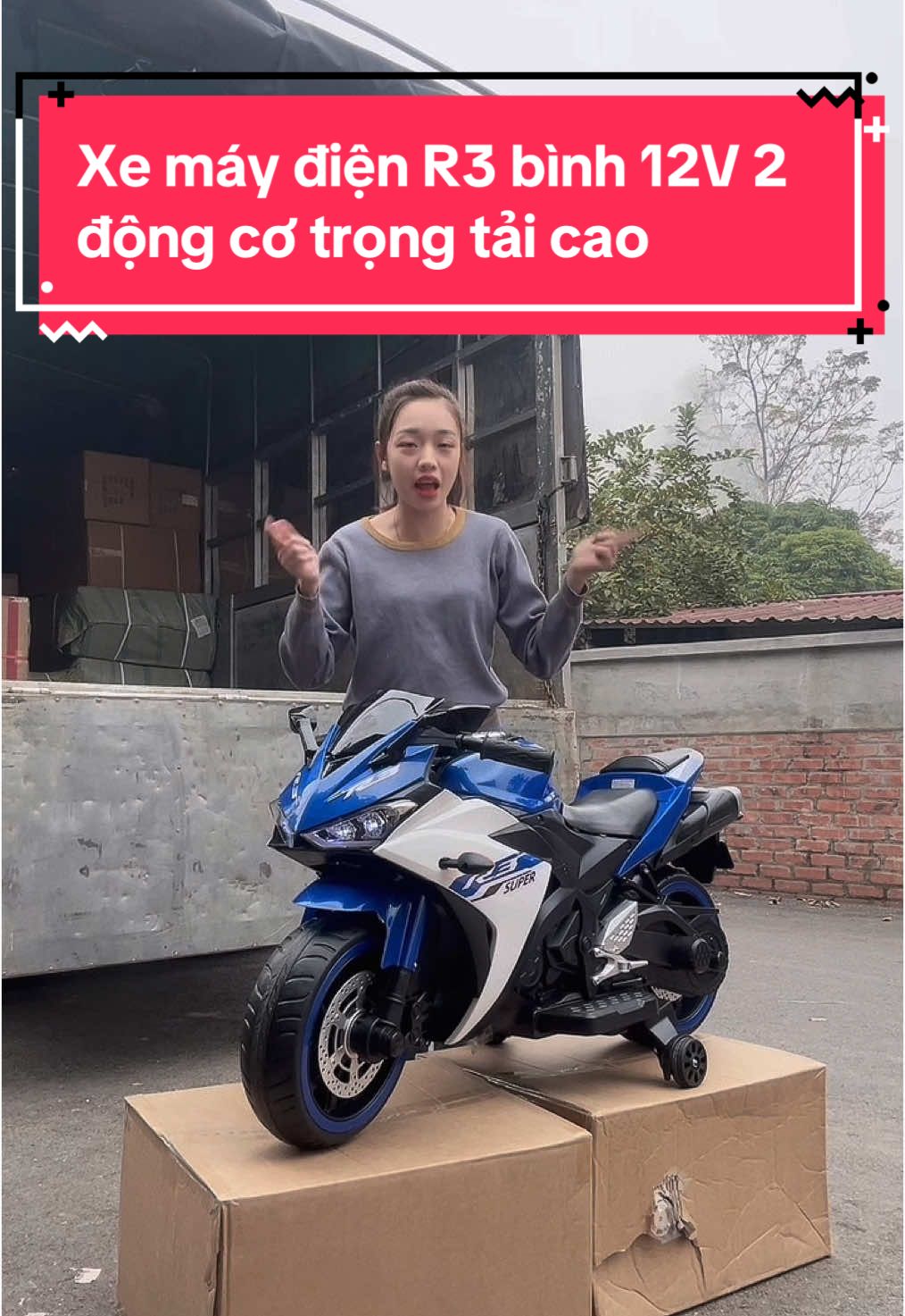 Xe máy điện R3 bình 12V 2 động cơ trọng tải siêu cao kèm chế độ bảo hành và sạc pin #xuhuong #xuhuongticktok #khosihoado #xedienchobe #xemaydienr3 