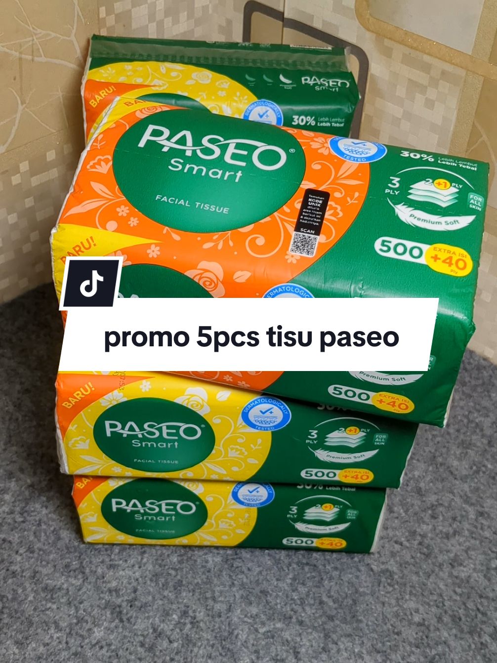 jangan lewatkan promo 5pcs tisu paseo 540sheet 3lapis dikeranjang kuning☝️😍 #tisu #paseo 