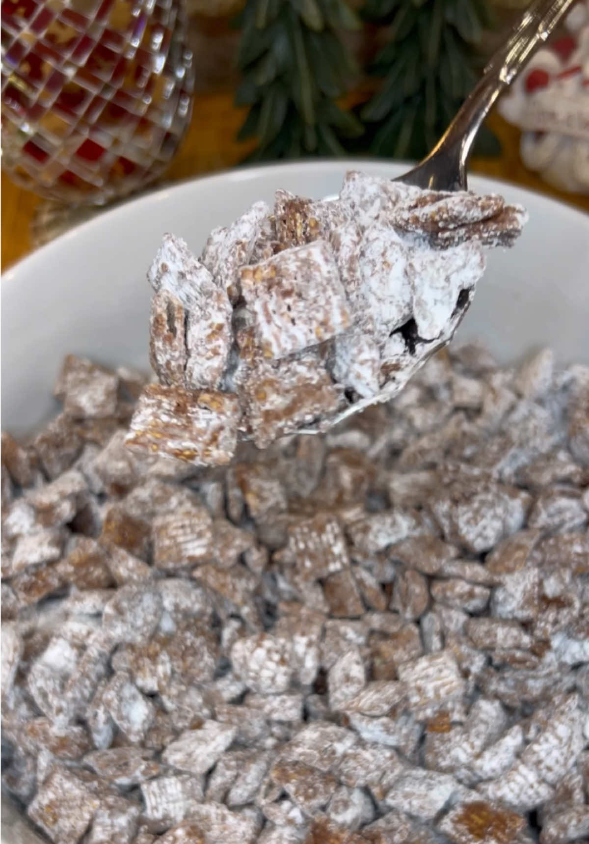 THE BEST HOMEMADE MUDDY BUDDIES!! INGREDIENTS: * 9 - 9 1/2 cups; mixture of CHEX and CRISPIX cereals * 1 cup semi sweet chocolate chips * 1/2 cup creamy peanut butter * 1/4 cup butter (room temperature) * 1 teaspoon vanilla * 1 1/2 cups powdered sugar DIRECTIONS: 1️⃣Measure cereal mixture into large bowl (choose which mixture of these cereals you like best) . I do a mixture of Corn Chex, Wheat Chex, Rice Chex, and CRISPIX cereals. Set aside. 2️⃣In microwavable bowl, melt chocolate chips, peanut butter, and butter for 60 seconds. ((works best when butter is room temperature before melting)). Remove and stir to combine. Microwave for 30 more seconds. Add vanilla. Stir until well melted and blended. Can add 10 to 15 seconds if needed for melting.   3️⃣Pour chocolate mixture over cereal, stirring gently and until well combined, being careful not to break the cereal. Let cool for 3-4 minutes. 4️⃣Add half of the powdered sugar to a 2 1/2 gallon sized baggie. Add cereal mixture. Add most of the remaining powdered sugar.  Seal bag. Gently toss back-and-forth to coat the cereal with the powdered sugar.  Pour into large serving bowl. Toss or stir a little bit and lightly sprinkle some of the remaining powdered sugar on top. 5️⃣Let cool for a few minutes, and ENJOY!!! #chocolate #dessert #desserts #treats ##snacks##fyp##muddybuddies##FoodTok##viralvideo##Foodie##recipesoftiktok##delicious##tastyfood##peanutbutter##powderedsugar##chexmix##cereal##bestrecipes##bestfood
