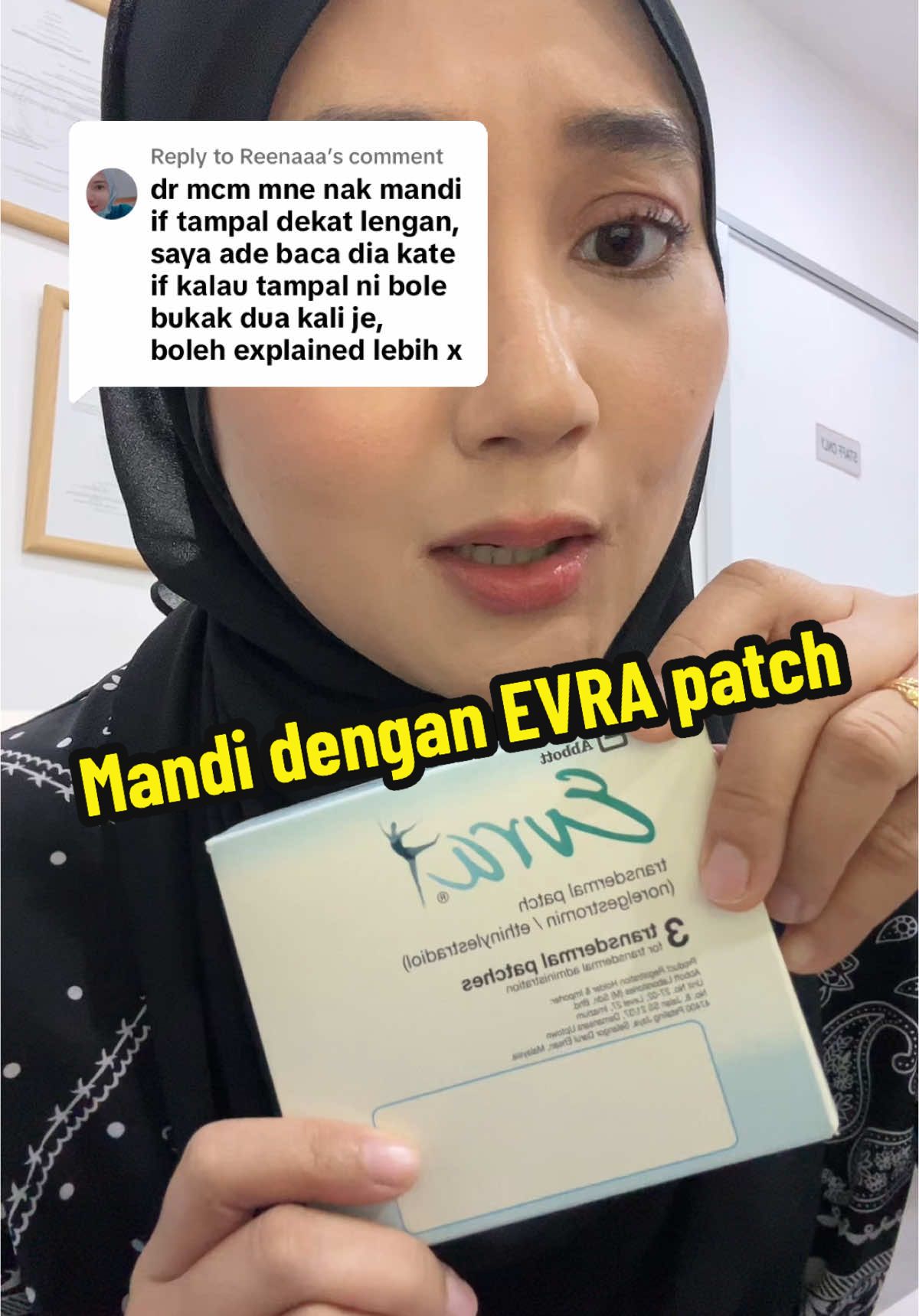 Replying to @Reenaaa cara nak mandi kalau pakai evra patch #perancangkeluarga #evrapatch #familyplanning #LearnOnTikTok #tiktokhealth #medicaltiktok #doctorsoftiktok 