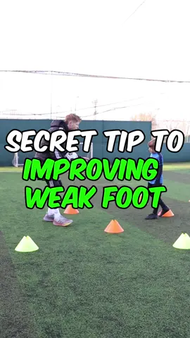 ⚽️SECRET TO IMPROVING YOUR WEAK FOOT⚽️ #footballdrills #socceracademy #footballacademy #soccertraining 