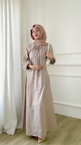 Well basic dress but not so basic, thumbs up for this linen dress🤚🏻🎀 #fyp #OOTDInspo #gamis #dress 