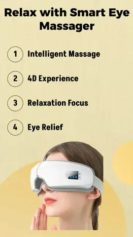 Le Masseur Oculaire Intelligent 4D soulage la fatigue oculaire grâce à des vibrations enveloppantes et à la chaleur. Parfait pour les longues heures devant un écran ! . . Check Here - https://jen1cp-ds.myshopify.com/products/masseur-oculaire-intelligent-4d #women#glow#GlowUp#winter#snow#care#skincare