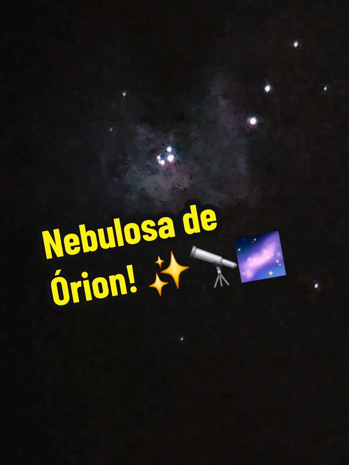 Apontei o telescópio para a Nebulosa de Órion Nebulosa de Órion no telescópio Celestron Nexstar 8se! 🔭✨ A vastidão do cosmos sempre fascinou a humanidade, instigando a exploração e a descoberta.  Observar corpos celestes através de um telescópio proporciona uma conexão única com o universo. 🌟🌎 A Nebulosa de Órion, um berçário de estrelas,  revela a beleza e complexidade da formação estelar.  Sua luminosidade e cores vibrantes inspiram admiração e  curiosidade acerca dos mistérios do espaço profundo. 🌌🔭✨ #orion #Nebulosa #cosmos #universo 