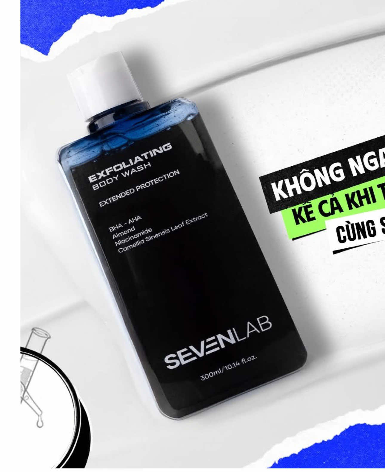 M.ụn l.ưng và thâm sạm khiến bạn mất tự tin. Khắc phục triệ.t để tình trạng này với Sữa Tắm Tẩ.y Tế Bào Ch.ết Sevenlab. #Sevenlab #ChamSocDaNam #suatam #suatamchonam