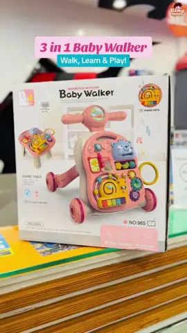 3 in 1 Baby Walker😍 Walk, Learn & Play! #tinyhumanspk #kidsmall  #babywalker #babytable #babystore  #viral #babyshop #islamabad #fyp 