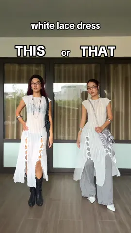 White lace, 2 ways! Which look is your vibe: regular dress or over jeans? ✨ #pinterestinspired #OOTD #thisorthat #wearingvsstyling #outfitcheck #outfitinspo #stylingtips