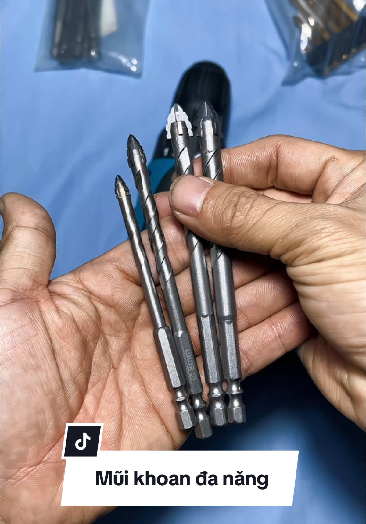 Bộ 4 mũi khoan kính, mũi khoan đa năng thép hợp kim vonfram thế hệ 2 cứng cáp. #muikhoankinh #muikhoangachmen #muikhoaninox #muikhoansat #muikhoandanang 