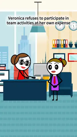 Veronica refuses to participate in team activities at her own expense…@✨️The Real Veronika ✨️ #worklife #veronica #corporate #managersbelike #manager #corporatelife #viral #cartoon #usa 
