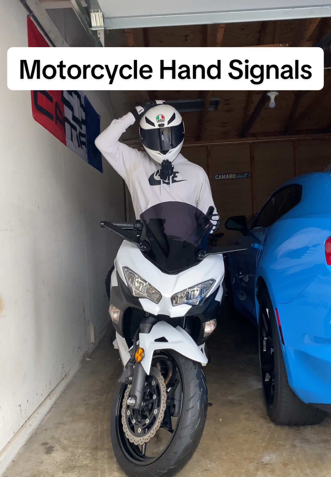 Do You Know These Motorcycle Hand Signals? #ninja400 #motorcycle #sportbike #bike #biketok #beginner #fyp 