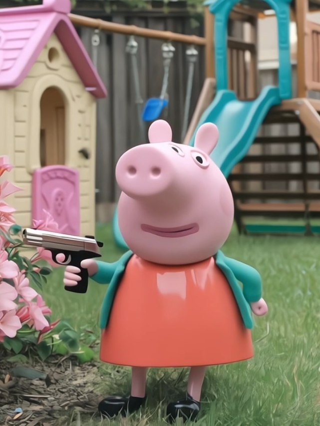 Peppa pig puxando um 8 tão ia Peppa pig gun #ia #ai #realistic #memestiktok #funny #misterio #vaiprofycaramba #peppapig #peppa 