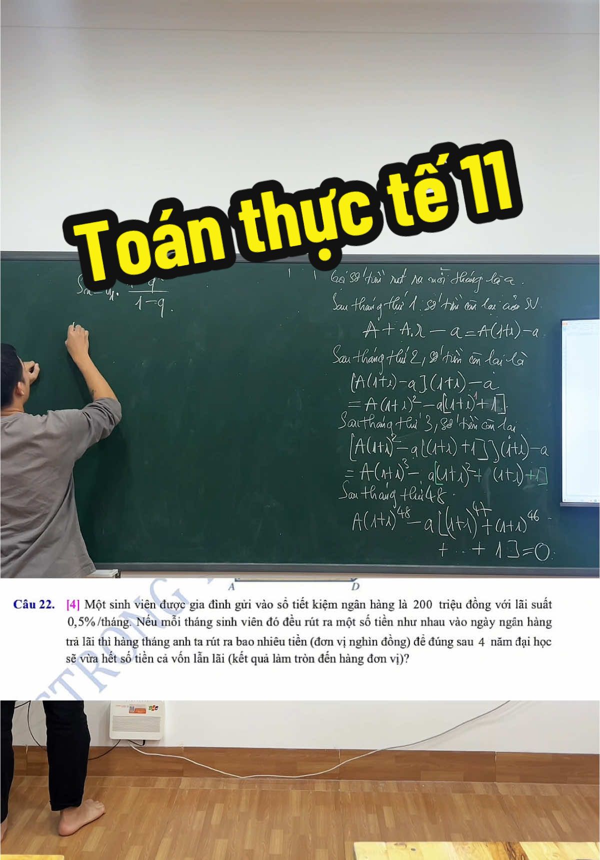 Trả lời @kẻ thống trị loài bò 🐮 toán thực tế - cấp số nhân #LearnOnTikTok #chuongtrinhmoi #lop11chuongtrinhmoi #2k8 #toanthucte #capsonhan #thanhta 