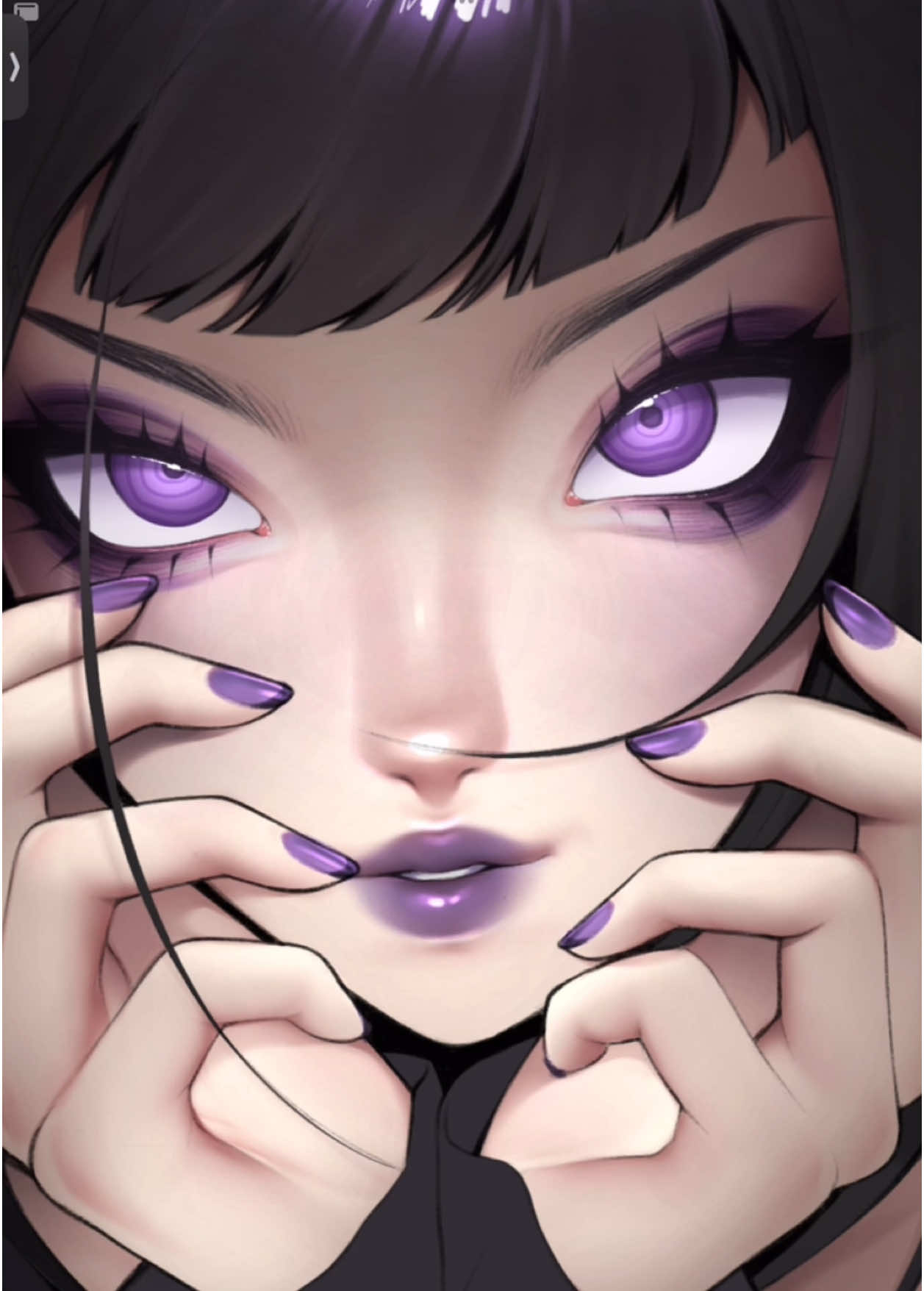 Working on a new pfp!! As you can see I gave up trying to not move the canvas lol it got too hard  Also wanted to try a more semi realistic style 😼 #animeart #illustration 
