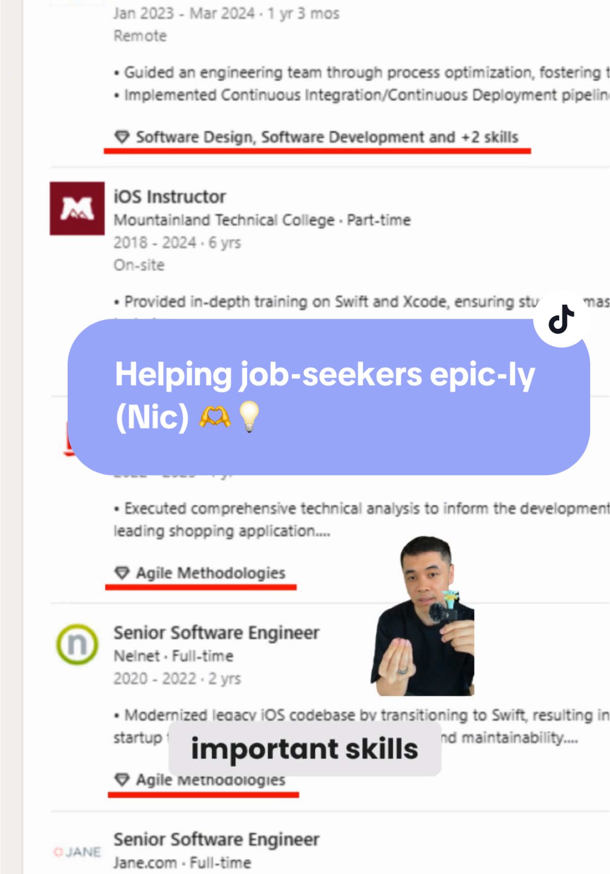 stitch w/ Nic - I’m on a mission to help an underdog a day 🙏 A few months ago, I came across a TIkTok from Nic on how he was laid off and might lose his house and children. After posting this video, we were able to connect as we shared some of the struggles job-seekers have in this job market. Was also able to send him the resume and give him more advice! Resharing this video as I hope the tips here will help more job-seekers land jobs 🫶  Disclaimer: all info found is public found through the person’s profile or Google search. These are are strictly educational.  #JobTips #JobSearch #JobMarket #resume #resumetips #linkedin #linkedintips #career #job #careertips #interview #interviewtips #jobinterview #resumai #jwow #wonsulting